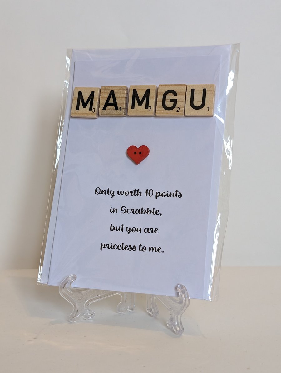  Mamgu only worth 10 points in Scrabble greetings card Welsh
