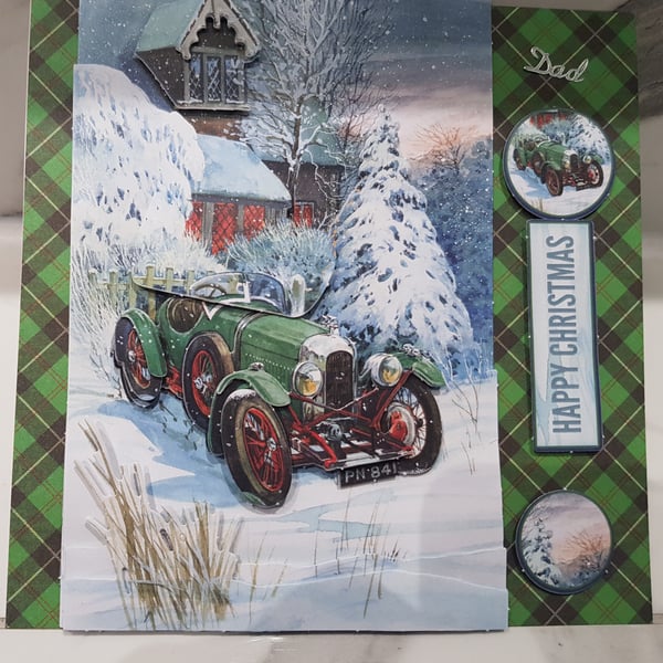 Classic car Dad Christmas card