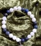 Dumortierite And Moonstone Gemstone Bracelet 