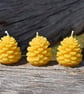 Set of 3, 5 or 10 Pure Beeswax Pine Cone Candles - Handmade in Cornwall
