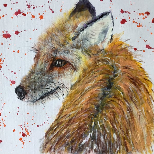 Giclee print of 'Backward Glance'  - a fox painting by artist Janet Bird