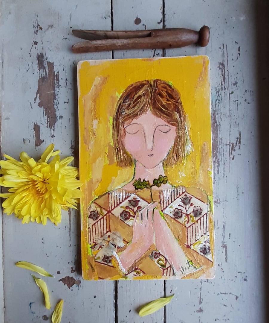  small contemporary original painting 'holding hope'