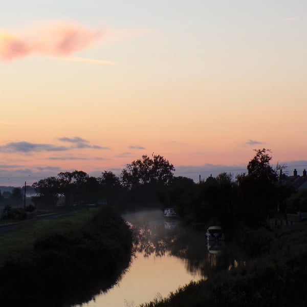 A5 Card Sunrise Norfolk Fen 