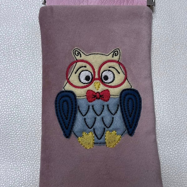 Embroidered Glasses case  - Owl