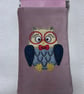 Embroidered Glasses case  - Owl - Image 1