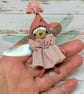 Pink Fairy Miniature Art Doll Hanger Ilse - Image 6