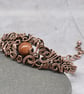 Wire Wrapped Goldstone and Copper Cuff Bracelet - Image 1
