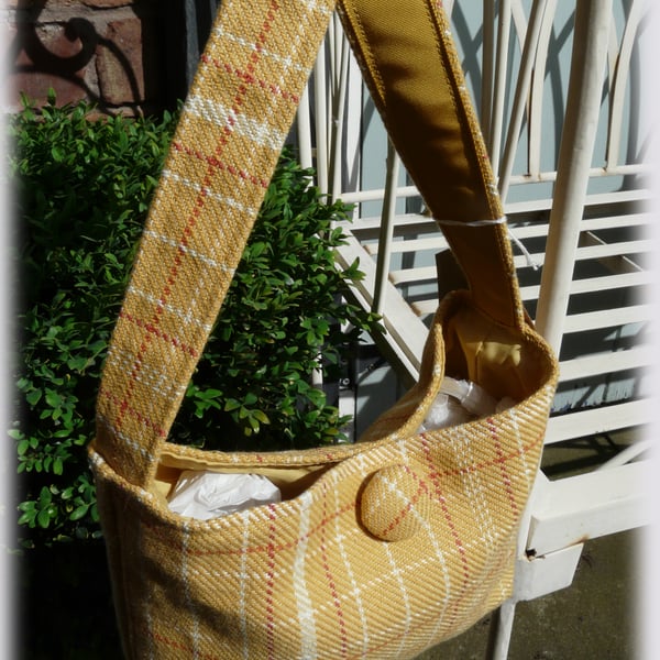 Handmade Lemon Tartan Handbag