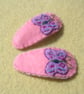 Pair of Pink and Blue Felt Butterfly Handmade Hair Clips - Image 4