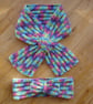 Set Of Cross Over Scarf And Turban Headband In Multi Colour Aran Yarn (R867) - Image 8