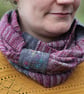 Hand Woven Hand Dyed Red Cowl With Hand Embroidery - Image 1
