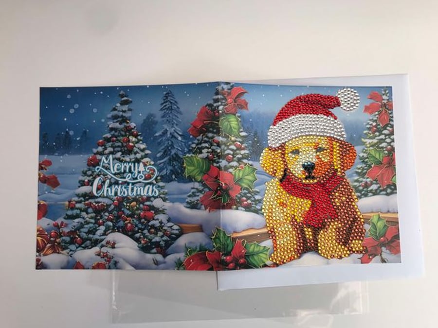  Diamond Art Christmas Card Dog 4