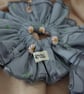 Silver Grey Satin Tulle Net XL Scrunchies, Daisy Lacey Ruffle Frill Scrunchies - Image 3