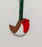 Clay robin Christmas tree decoration,  garden bird Christmas decor  - Image 5