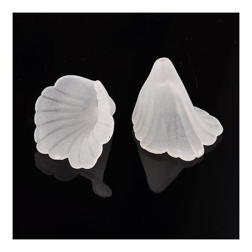 Lucite Flower White 20mm Smooth Beads, 1.5mm Hole, Pack of 20x