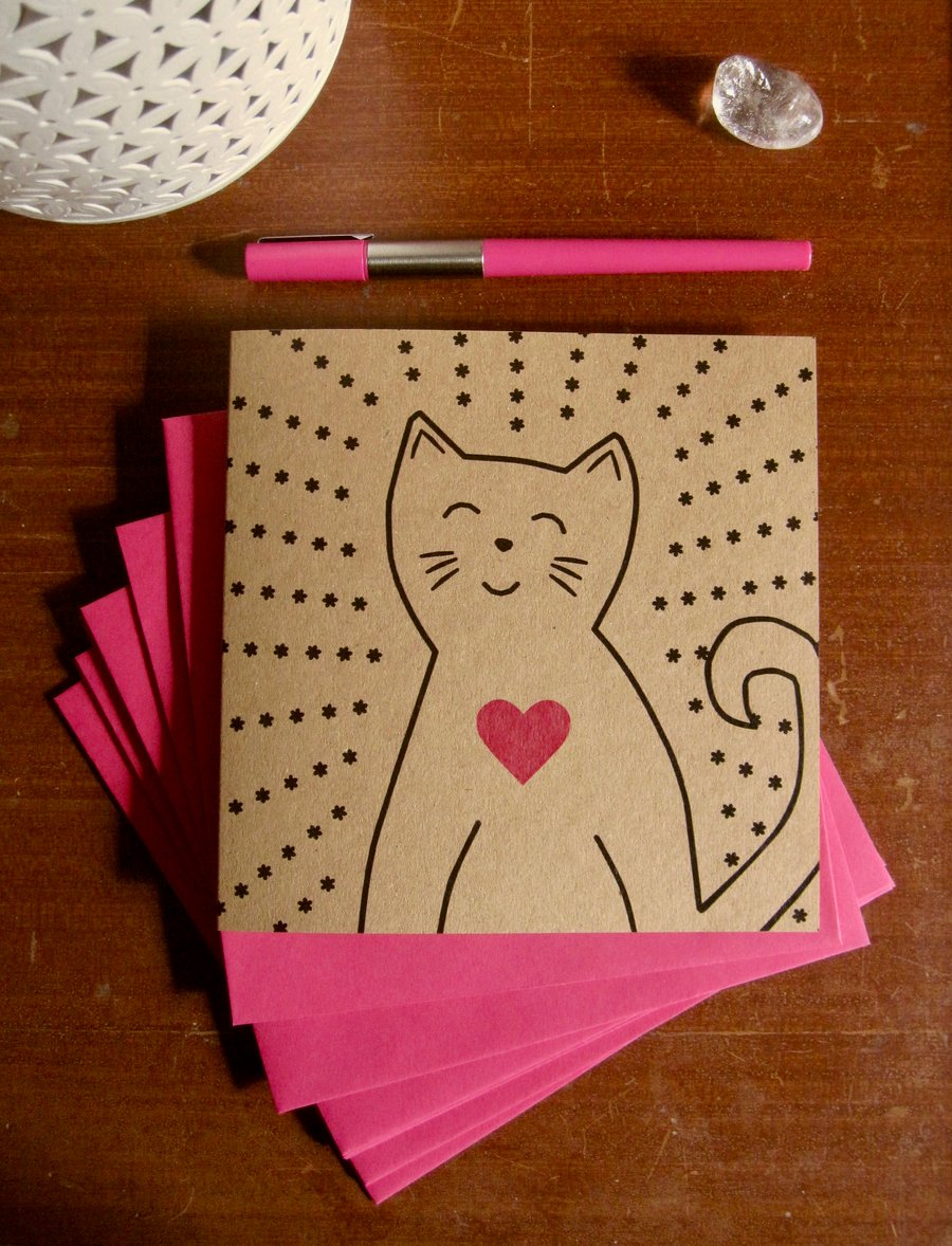 Love Cat greetings card