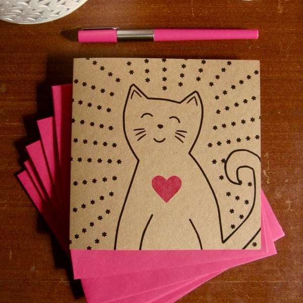 Love Cat greetings card