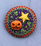 Hand Embroidered Scary Halloween Brooch - Image 1