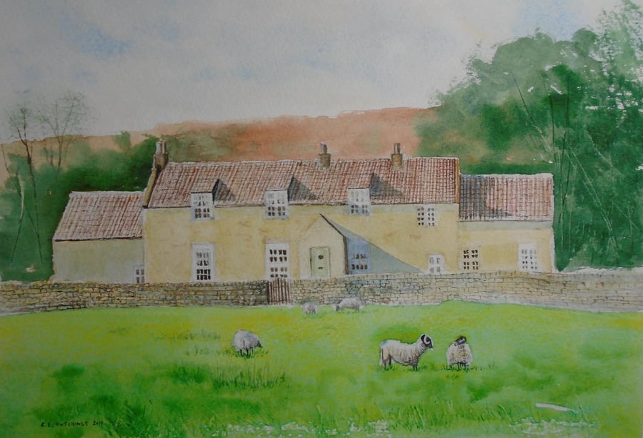 Farm at Lonsdale (PURE ORIGINAL WATERCOLOUR fully mounted 14" x 11")