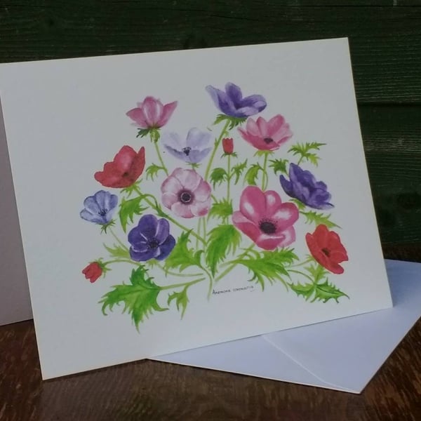 Anemone greetings card.
