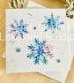 Snowflake Christmas Cards Watercolour Print with envelopes - Quantity options - Image 2