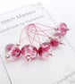 Lampwork Stitch Markers - Stained Glass Pinks