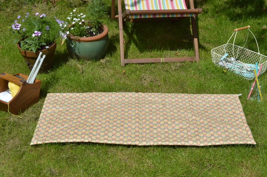 SALE  Small handmade lap, garden or end of bed blanket mat.