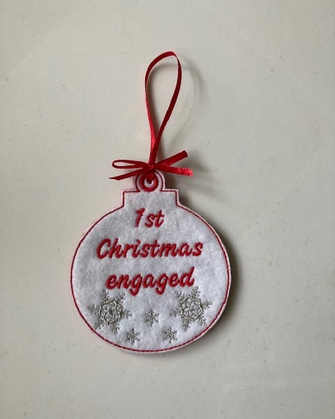 915  1st Christmas engaged Christmas tree hanger