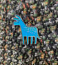 Blue donkey enamel pin badge - Image 3