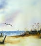 Beach, Original Watercolour Painting. - Image 1