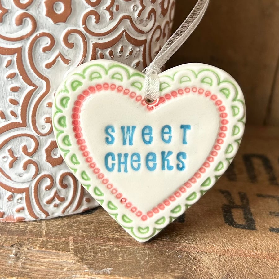 Perfectly Imperfect Small Ceramic heart decoration Sweet Cheeks