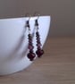 AB FACETED CRYSTAL AND ANTIQUE BRONZE EARRINGS. - Image 3