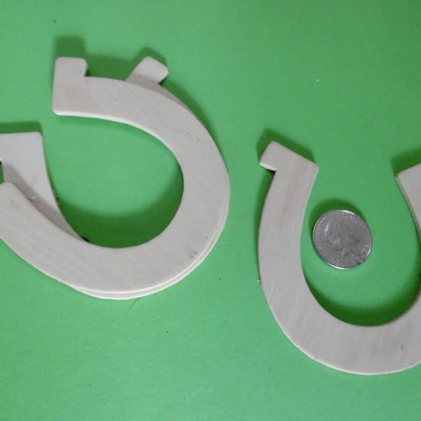3 x Wooden Plaques   Unfinished 3mm Plywood HORSESHOE  Shape NOT laser cut