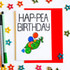 Birthday card, HAP-PEA BIRTHDAY, Funny Cute Happy Birthday Card, Peas in a Pod 