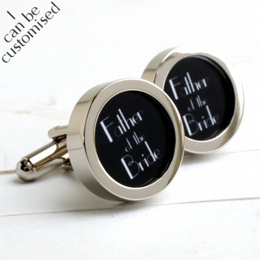 Father of the Bride Cufflinks 1920s Art Deco Style