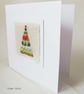 HAND EMBROIDERED CHRISTMAS TREE CARD WINTER FOLIAGE - Image 3