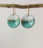 Copper Textured Dangle Earrings in Jade and White with Colourful Glass Sprinkles - Image 1