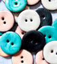 10 Pink Coconut Shell, Enamelled Buttons - Image 2
