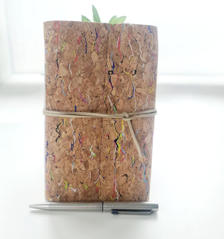 Rainbow Fleck Cork Notebook Journal