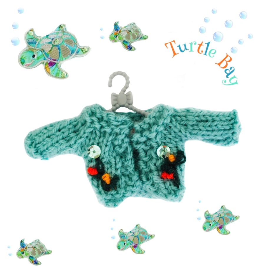 Turtle Bay Cardigan to fit the Little Hugs dolls and Baby Daisy