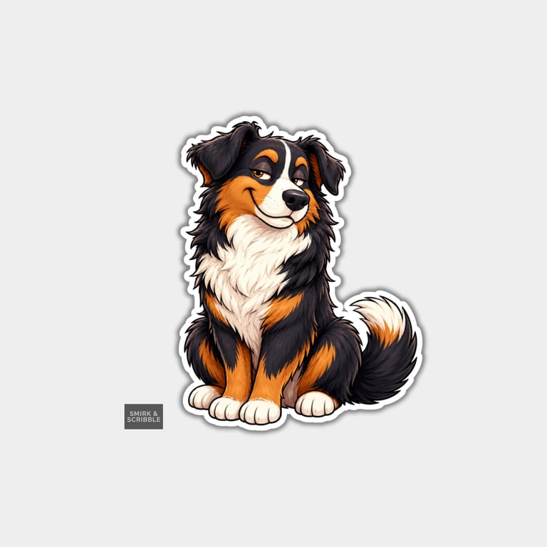 Funny Vinyl Die Cut Sticker For Adults - Cute Posing Dog
