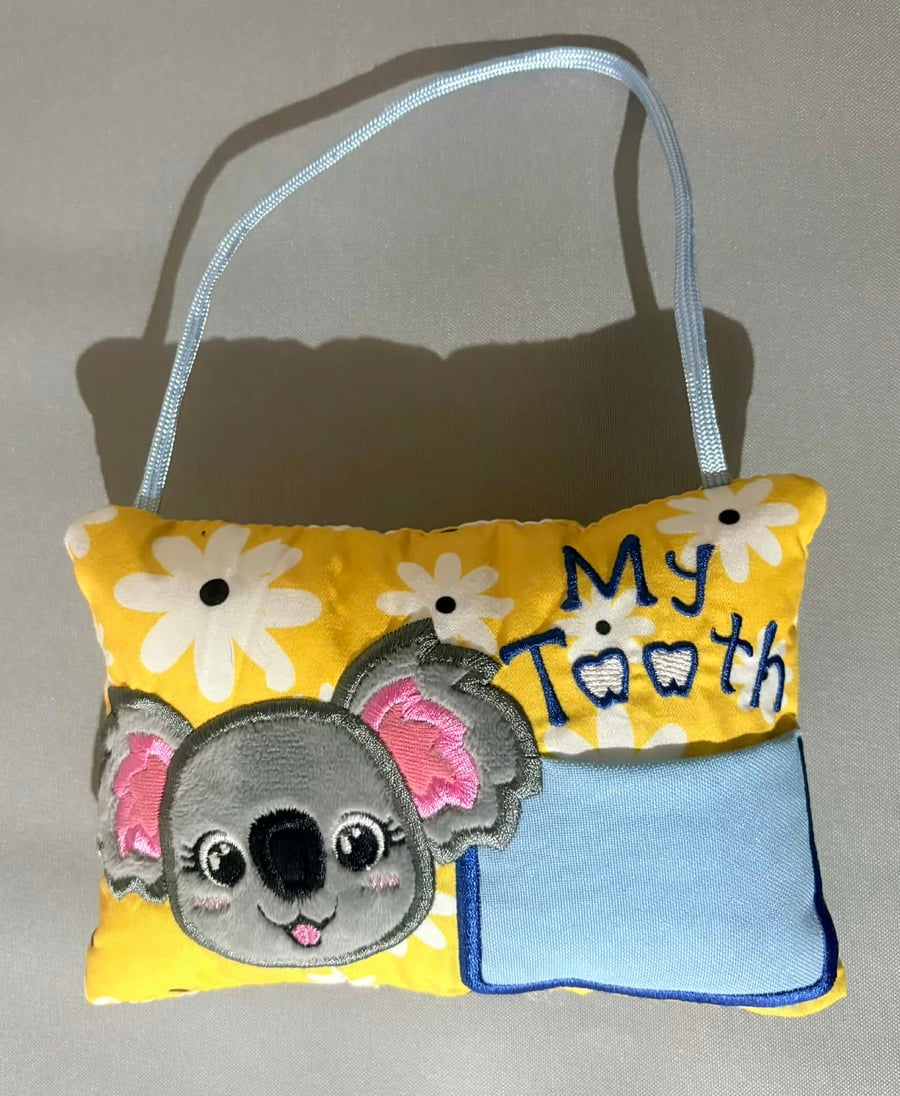  Tooth fairy Pillow, Embroidered Koala
