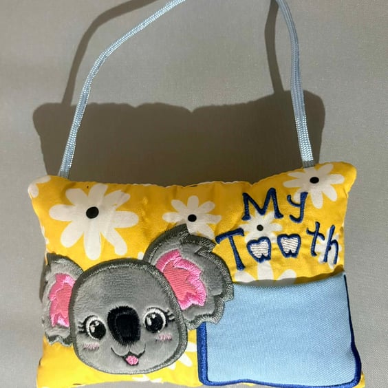  Tooth fairy Pillow, Embroidered Koala