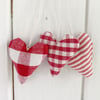 LAVENDER HEARTS - set of 3, red stripes, checks and gingham