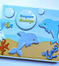 Dolphins boy birthday guest book, Ocean creatures, fish, under the sea, gift - Image 1
