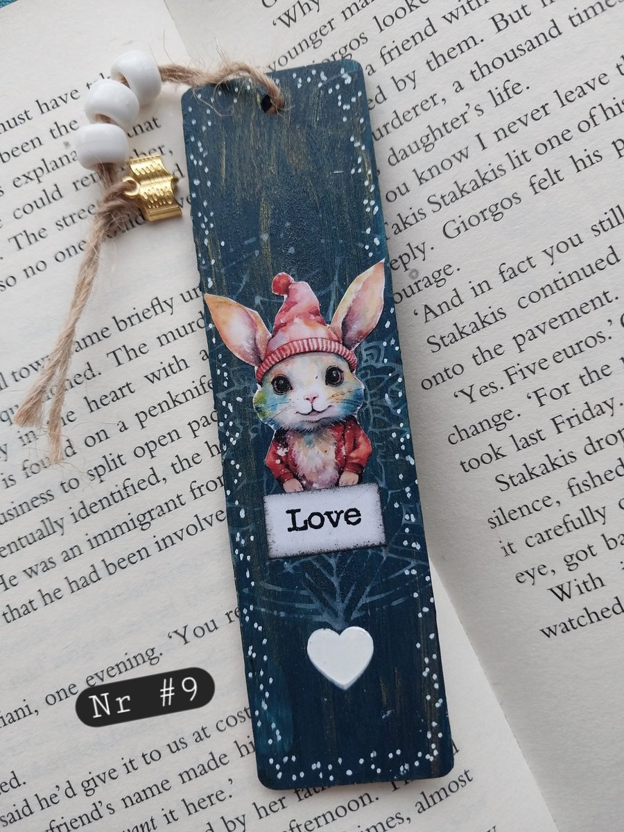 Love Christmas Rabbit Bookmark