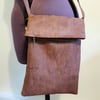 Faux suede 'fold over' bag