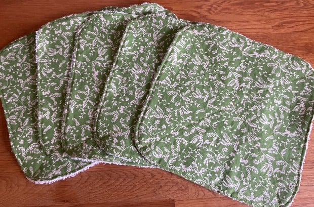 Green Leaf Reusable Kitchen Towels - Cotton and Bamboo Towelling, Set of 5