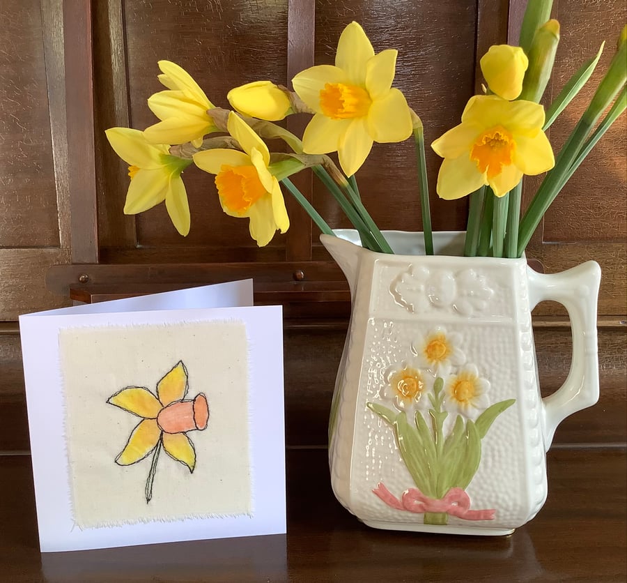 Daffodil flower card, Any occasion blank card, Birthday card