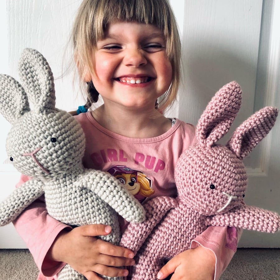Precious Pink Crochet Bunny Toy
